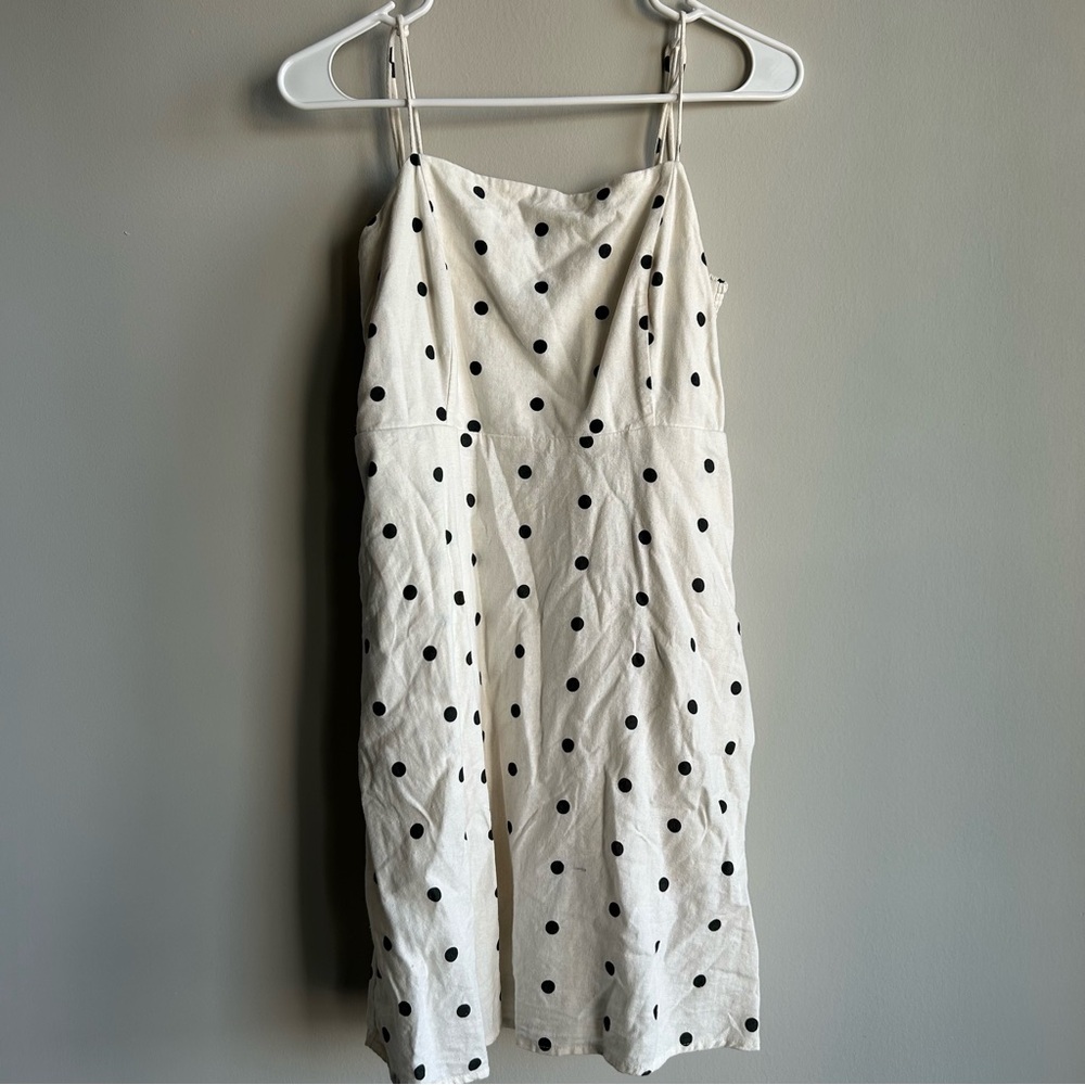 Old Navy White Black Tie Front Midi Dress